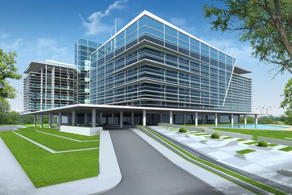 Modern glass office building